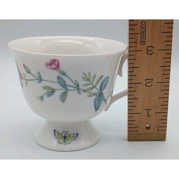 Nantucket Home Footed Tea Cup Botanical Flower Butterfly Floral Delicate - Picture 8 of 8